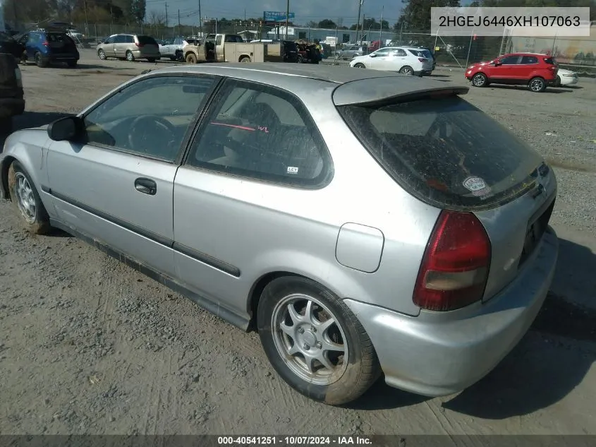 1999 Honda Civic Dx VIN: 2HGEJ6446XH107063 Lot: 40541251