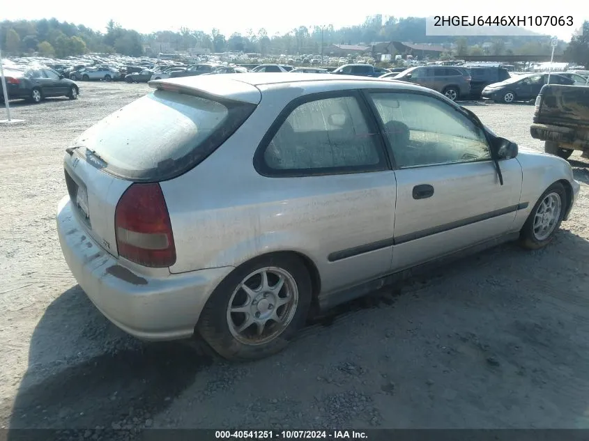 1999 Honda Civic Dx VIN: 2HGEJ6446XH107063 Lot: 40541251