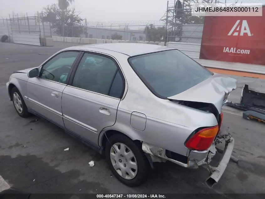 1999 Honda Civic Ex VIN: JHMEJ8648XS000112 Lot: 40547347