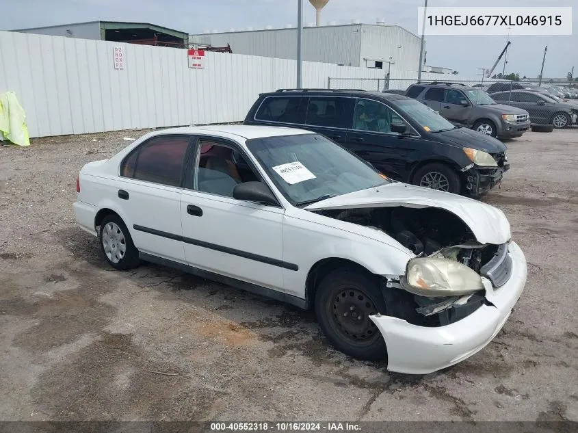 1999 Honda Civic Lx VIN: 1HGEJ6677XL046915 Lot: 40552318