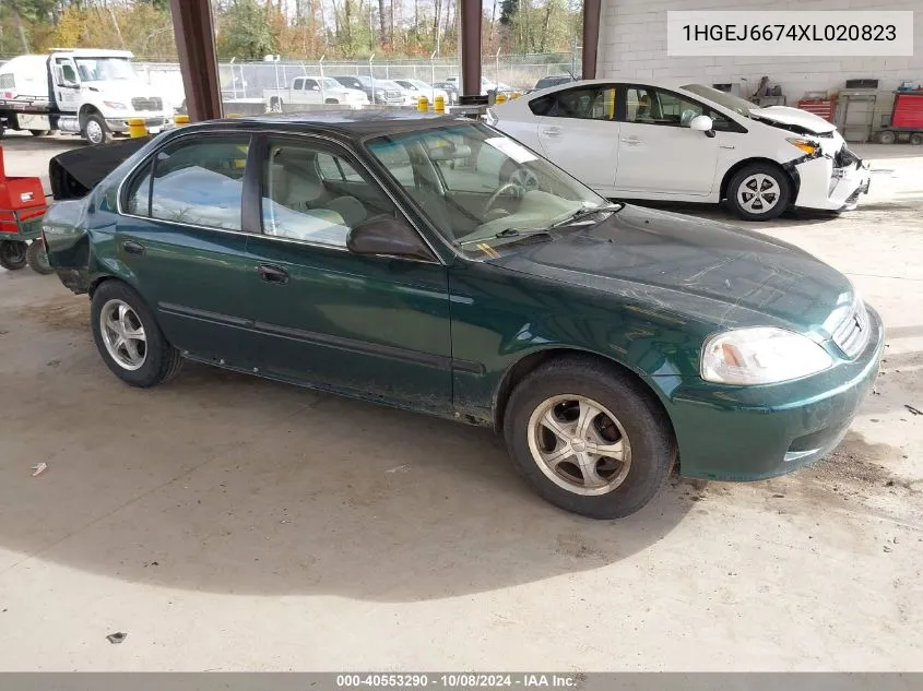 1999 Honda Civic Lx VIN: 1HGEJ6674XL020823 Lot: 40553290