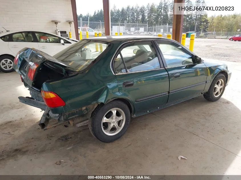 1999 Honda Civic Lx VIN: 1HGEJ6674XL020823 Lot: 40553290