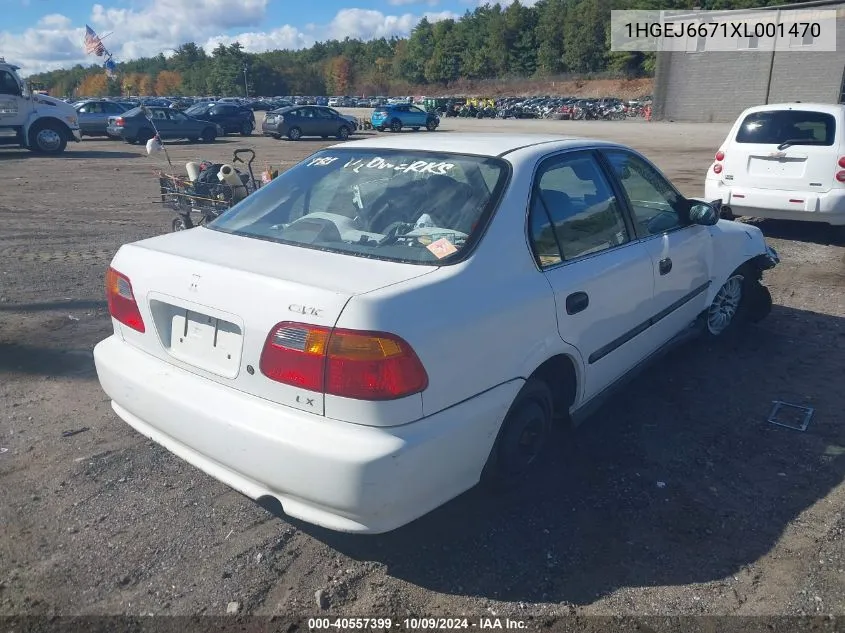 1999 Honda Civic Lx VIN: 1HGEJ6671XL001470 Lot: 40557399