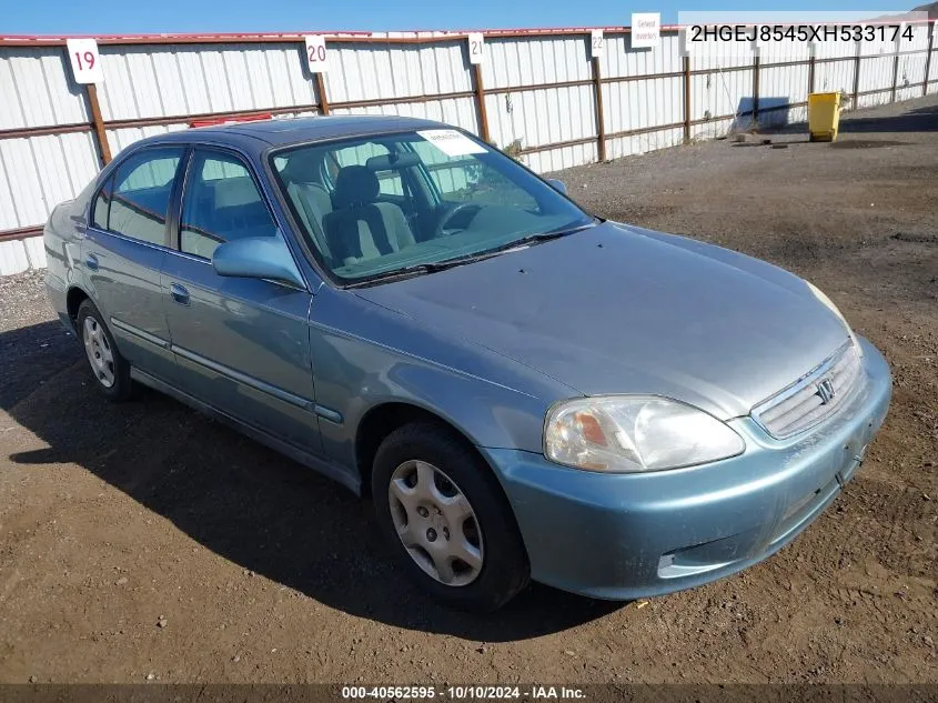 1999 Honda Civic Ex VIN: 2HGEJ8545XH533174 Lot: 40562595