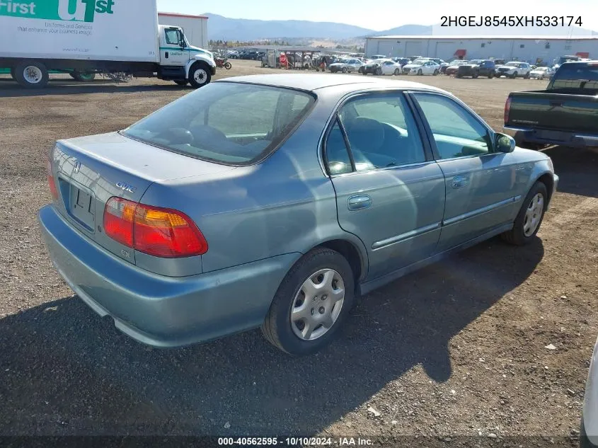 1999 Honda Civic Ex VIN: 2HGEJ8545XH533174 Lot: 40562595