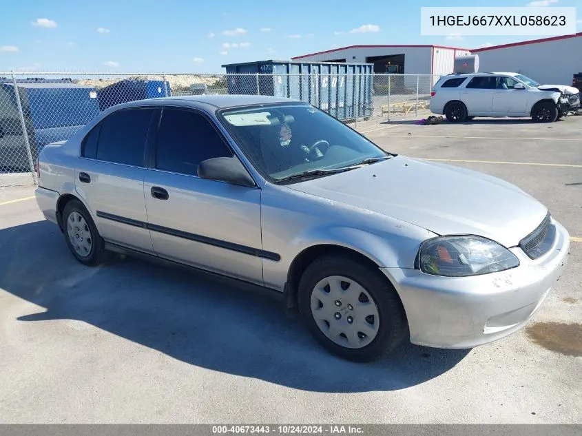 1999 Honda Civic Lx VIN: 1HGEJ667XXL058623 Lot: 40673443