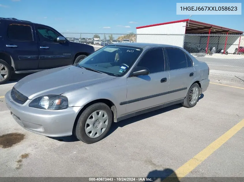 1999 Honda Civic Lx VIN: 1HGEJ667XXL058623 Lot: 40673443