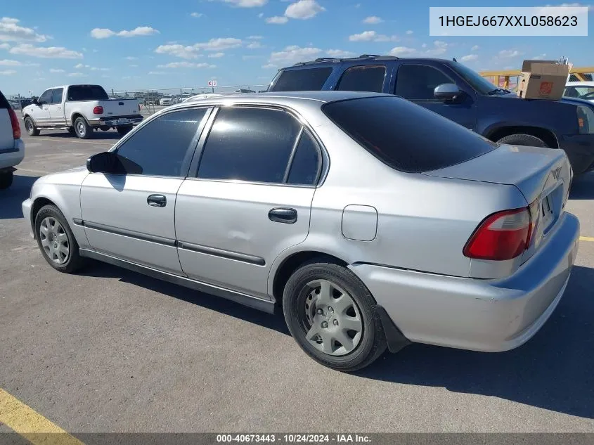 1999 Honda Civic Lx VIN: 1HGEJ667XXL058623 Lot: 40673443