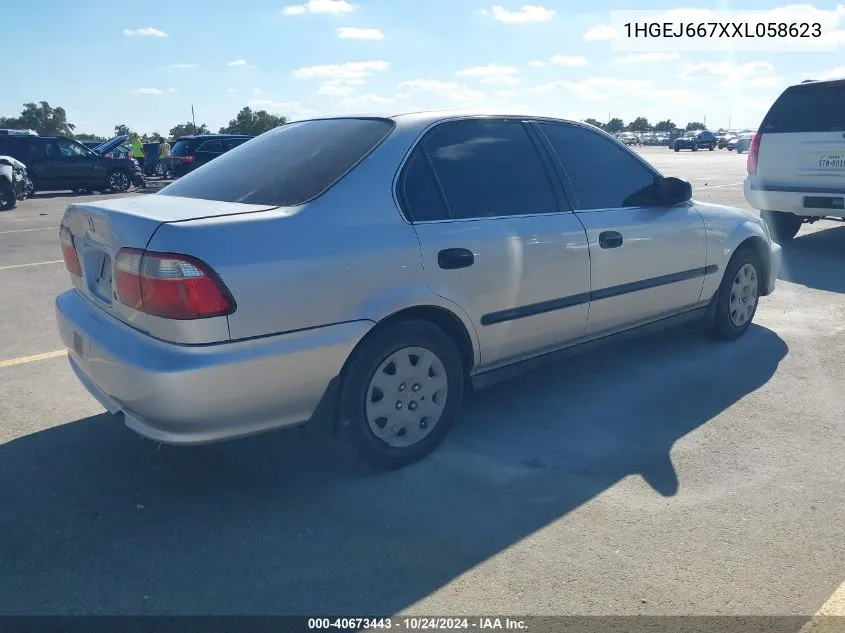 1999 Honda Civic Lx VIN: 1HGEJ667XXL058623 Lot: 40673443