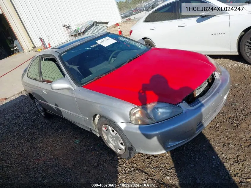 1999 Honda Civic Ex VIN: 1HGEJ8244XL024247 Lot: 40673663