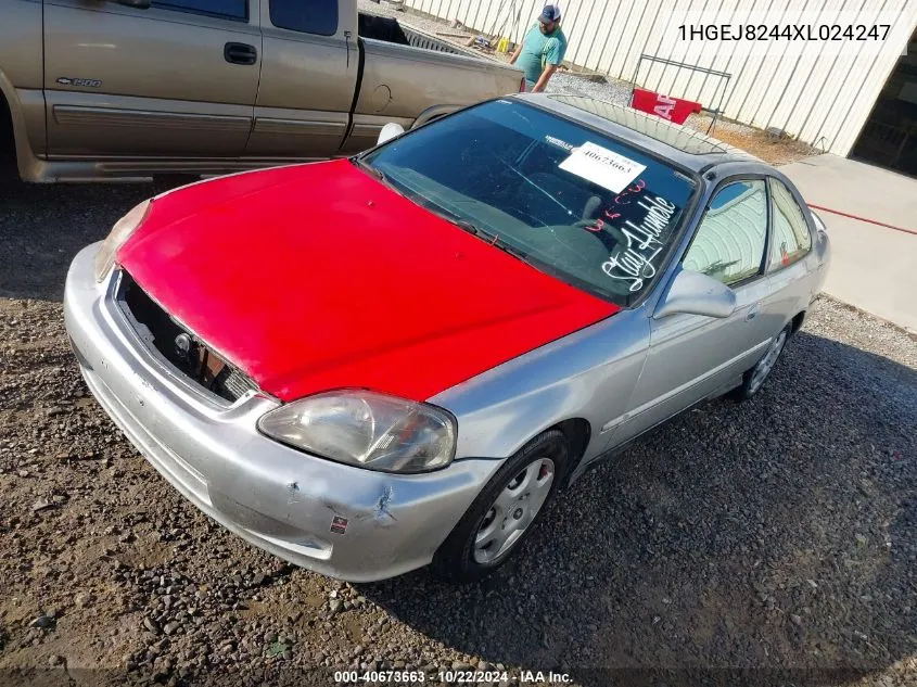 1999 Honda Civic Ex VIN: 1HGEJ8244XL024247 Lot: 40673663