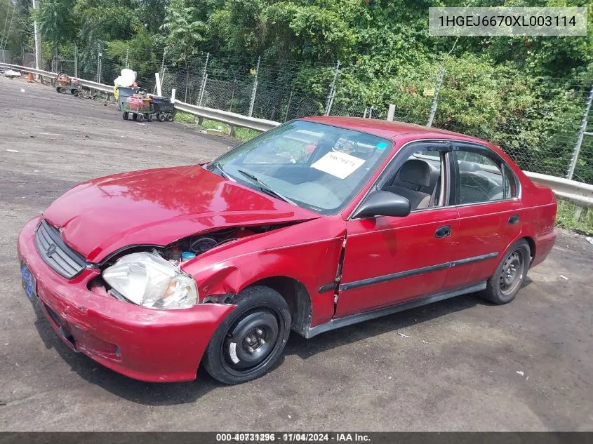 1HGEJ6670XL003114 1999 Honda Civic Lx