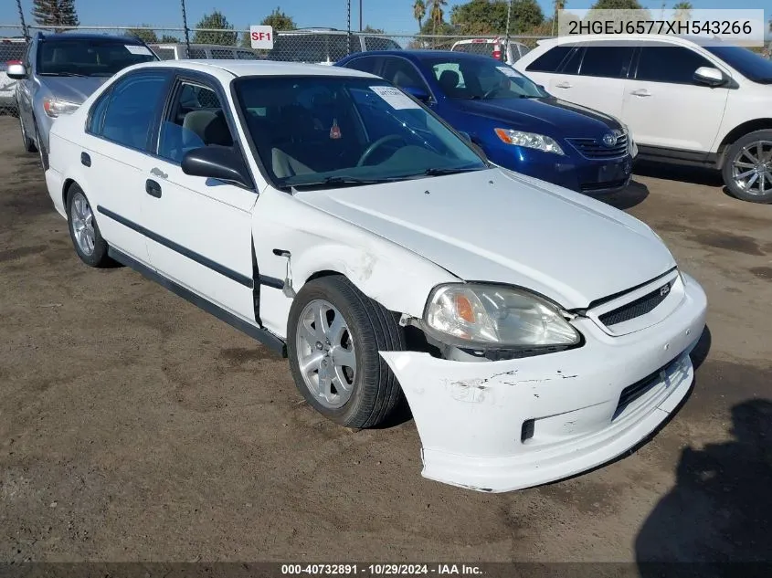 1999 Honda Civic Lx VIN: 2HGEJ6577XH543266 Lot: 40732891