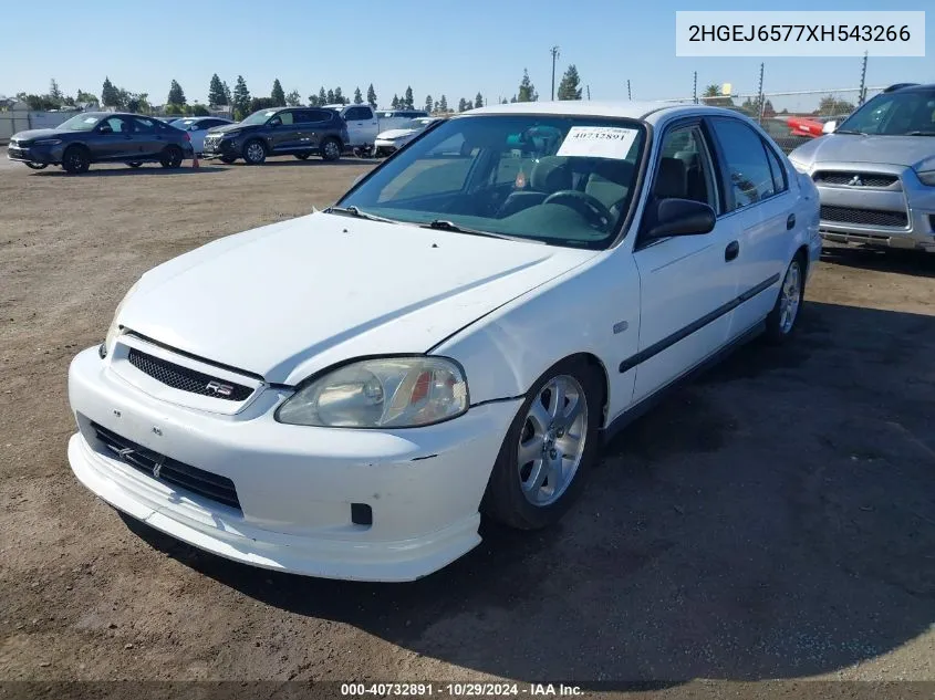 1999 Honda Civic Lx VIN: 2HGEJ6577XH543266 Lot: 40732891