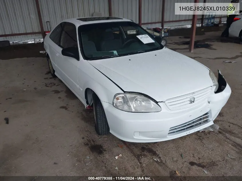 1999 Honda Civic Ex VIN: 1HGEJ8245XL010339 Lot: 40779385