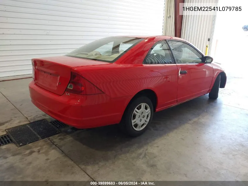 2001 Honda Civic Lx VIN: 1HGEM22541L079785 Lot: 39599683