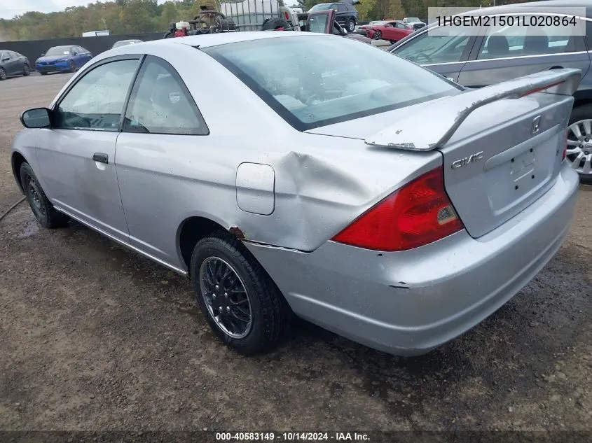 1HGEM21501L020864 2001 Honda Civic Lx