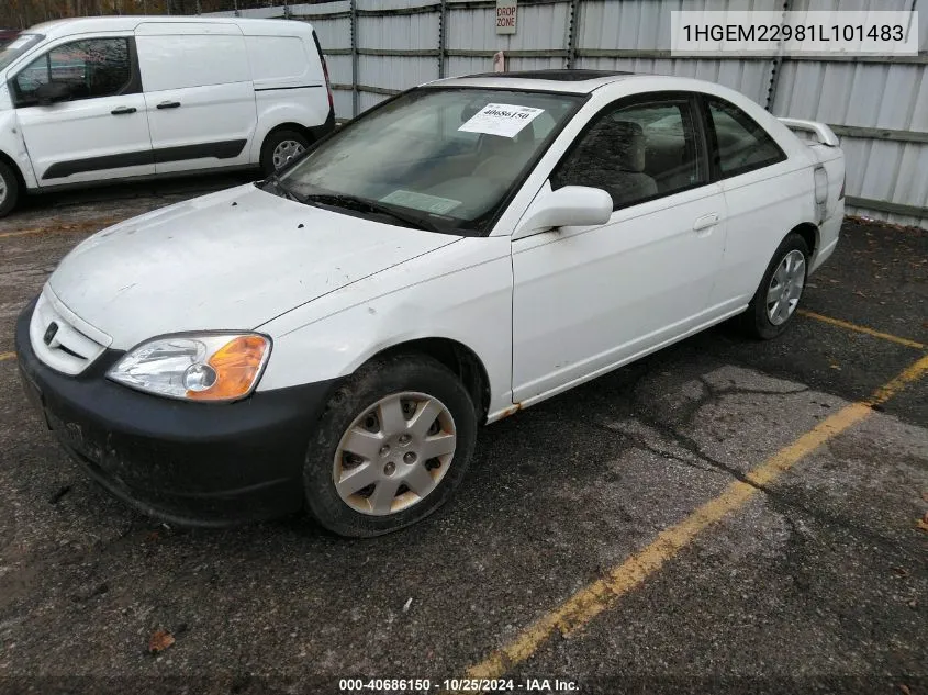 1HGEM22981L101483 2001 Honda Civic Ex