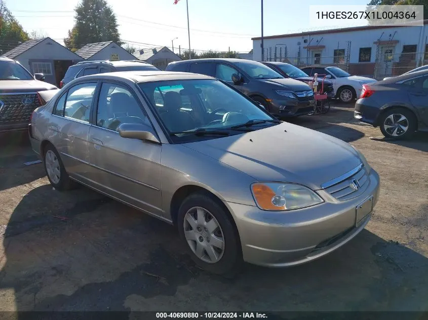 1HGES267X1L004364 2001 Honda Civic Ex