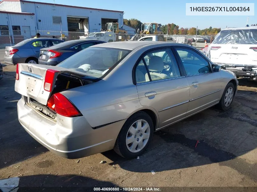 1HGES267X1L004364 2001 Honda Civic Ex