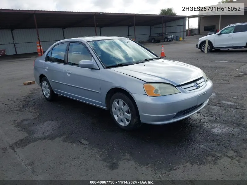 2001 Honda Civic Ex VIN: 2HGES26791H616052 Lot: 40867790