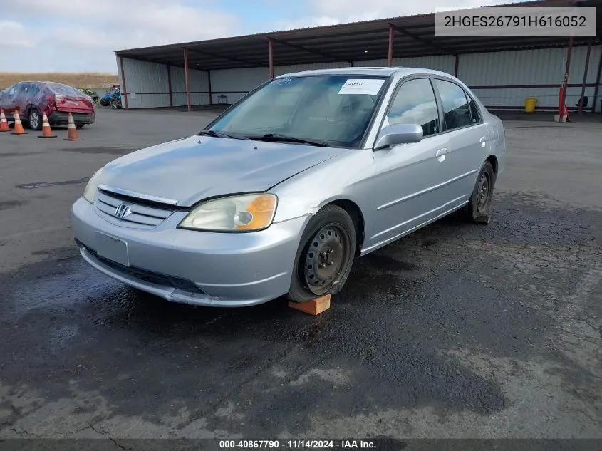 2001 Honda Civic Ex VIN: 2HGES26791H616052 Lot: 40867790