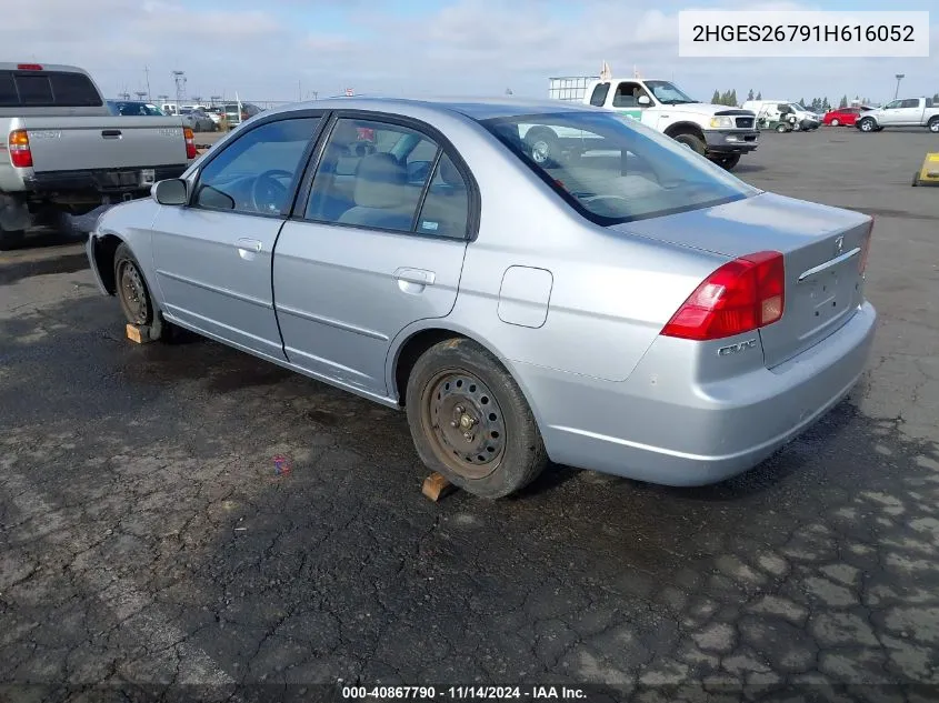 2001 Honda Civic Ex VIN: 2HGES26791H616052 Lot: 40867790