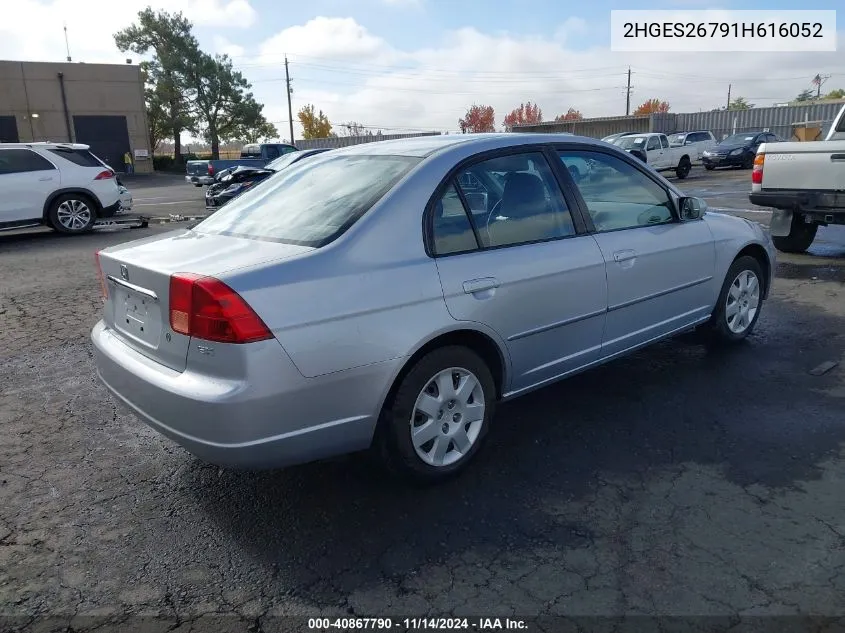 2001 Honda Civic Ex VIN: 2HGES26791H616052 Lot: 40867790