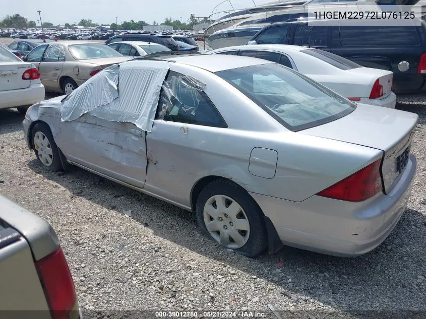 2002 Honda Civic Ex VIN: 1HGEM22972L076125 Lot: 39012780