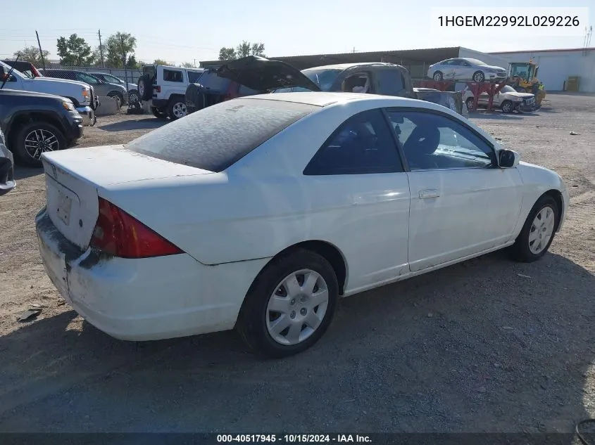 2002 Honda Civic Ex VIN: 1HGEM22992L029226 Lot: 40517945