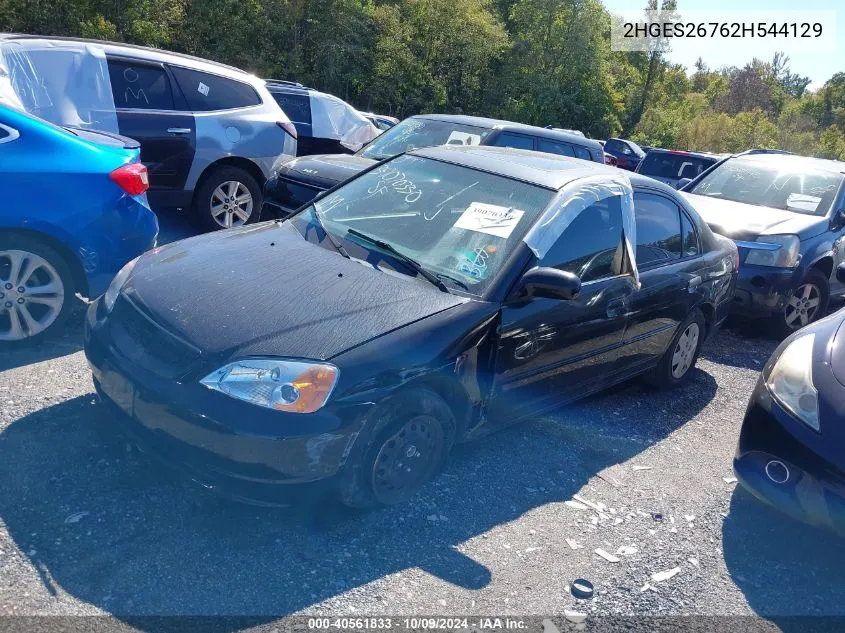 2002 Honda Civic Ex VIN: 2HGES26762H544129 Lot: 40561833