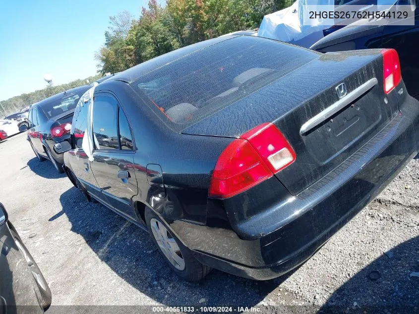 2002 Honda Civic Ex VIN: 2HGES26762H544129 Lot: 40561833