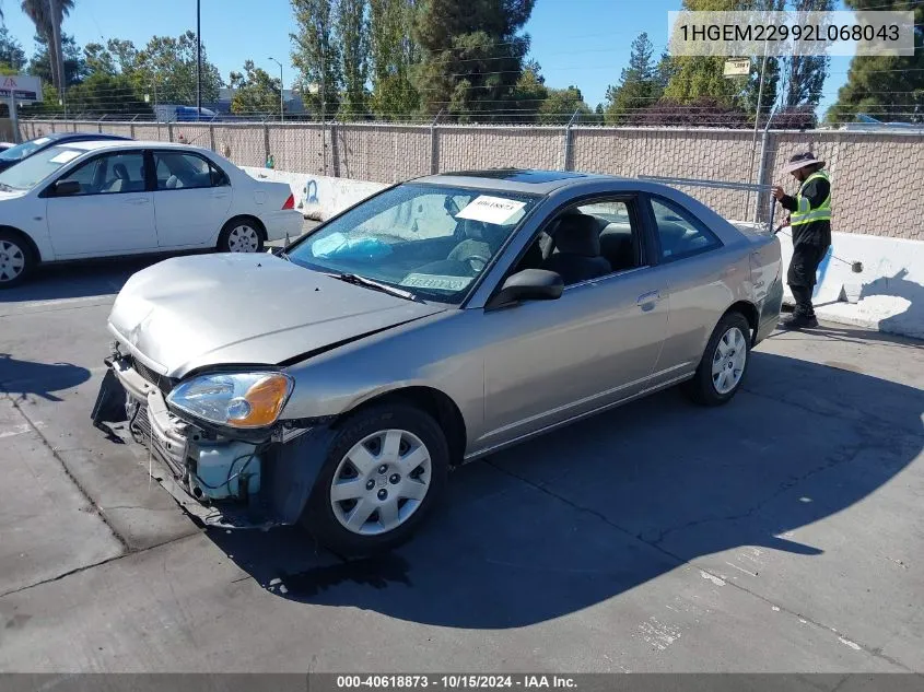 1HGEM22992L068043 2002 Honda Civic Ex