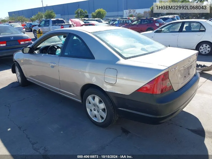 1HGEM22992L068043 2002 Honda Civic Ex