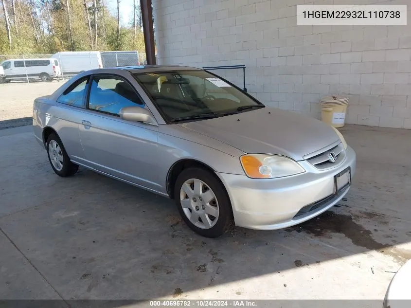 1HGEM22932L110738 2002 Honda Civic Ex