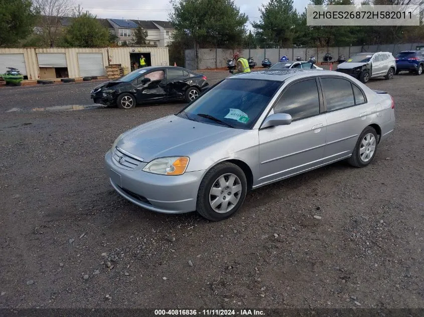 2002 Honda Civic Ex VIN: 2HGES26872H582011 Lot: 40816836