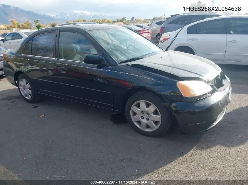 2002 Honda Civic Ex VIN: 1HGES268X2L064638 Lot: 40862297