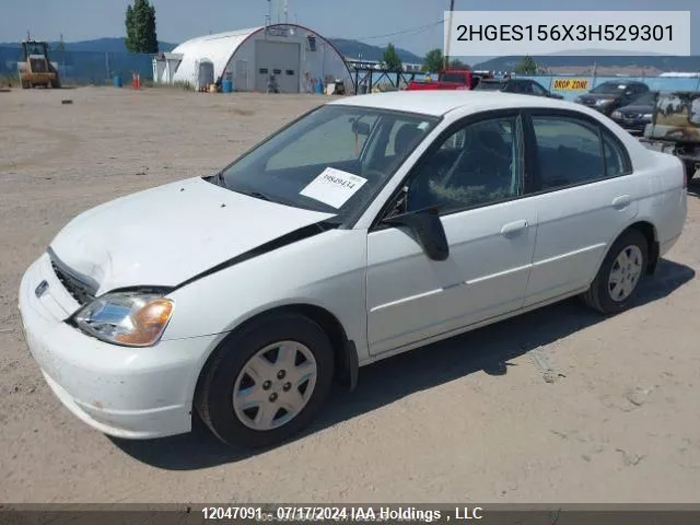 2003 Honda Civic Sdn VIN: 2HGES156X3H529301 Lot: 12047091