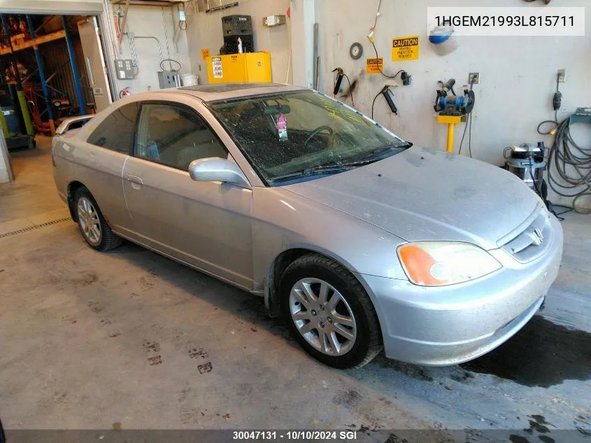 2003 Honda Civic Ex VIN: 1HGEM21993L815711 Lot: 30047131