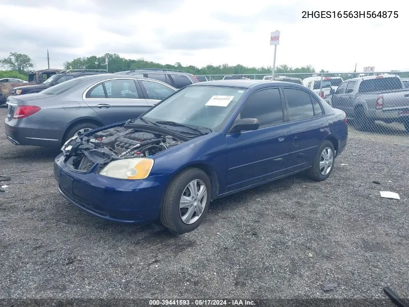 2HGES16563H564875 2003 Honda Civic Lx