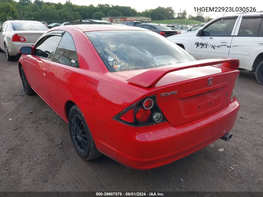 1HGEM22923L030526 2003 Honda Civic Ex