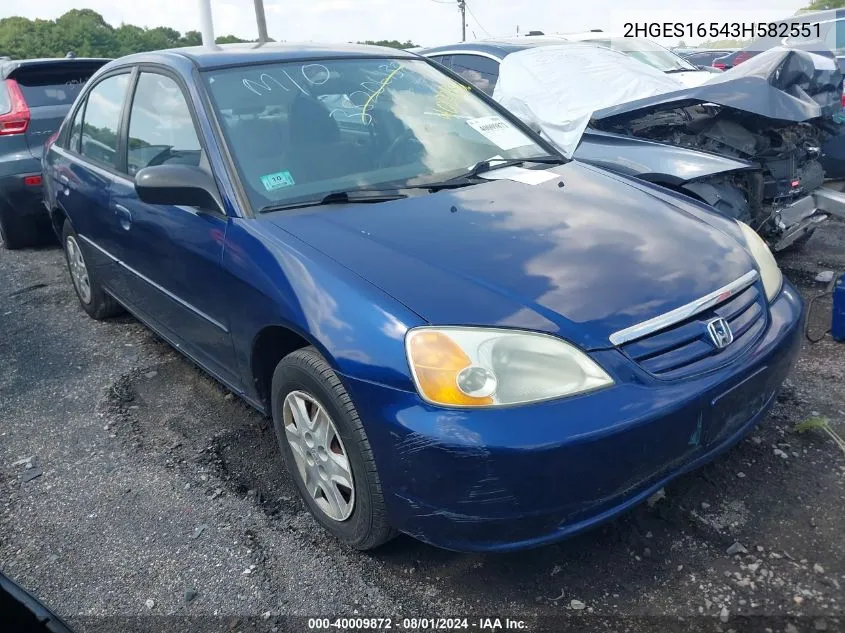 2HGES16543H582551 2003 Honda Civic Lx