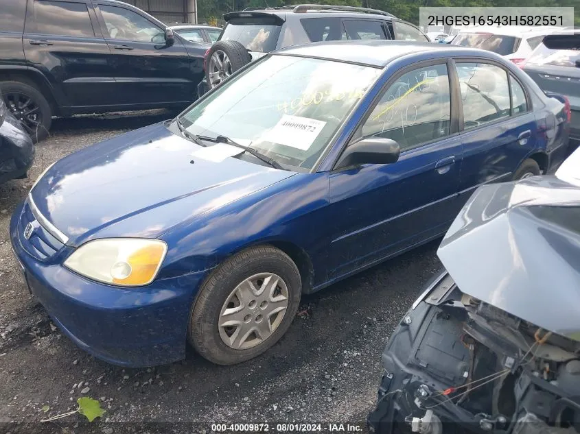 2HGES16543H582551 2003 Honda Civic Lx