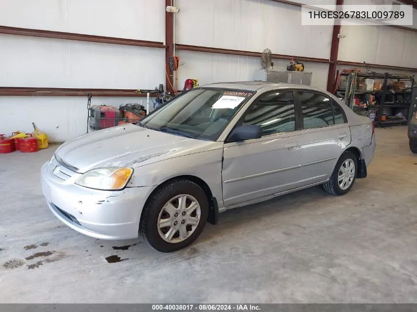 2003 Honda Civic Ex VIN: 1HGES26783L009789 Lot: 40038017