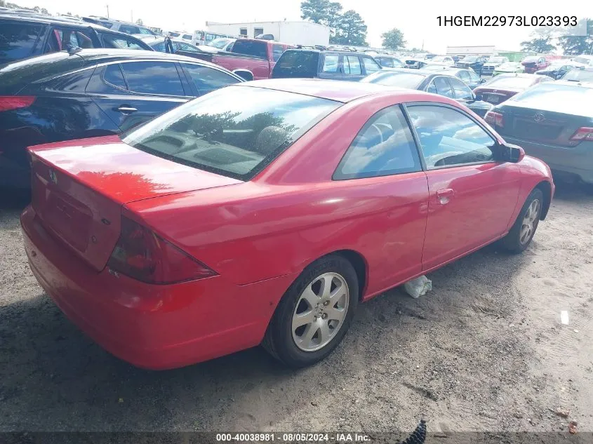 1HGEM22973L023393 2003 Honda Civic Ex