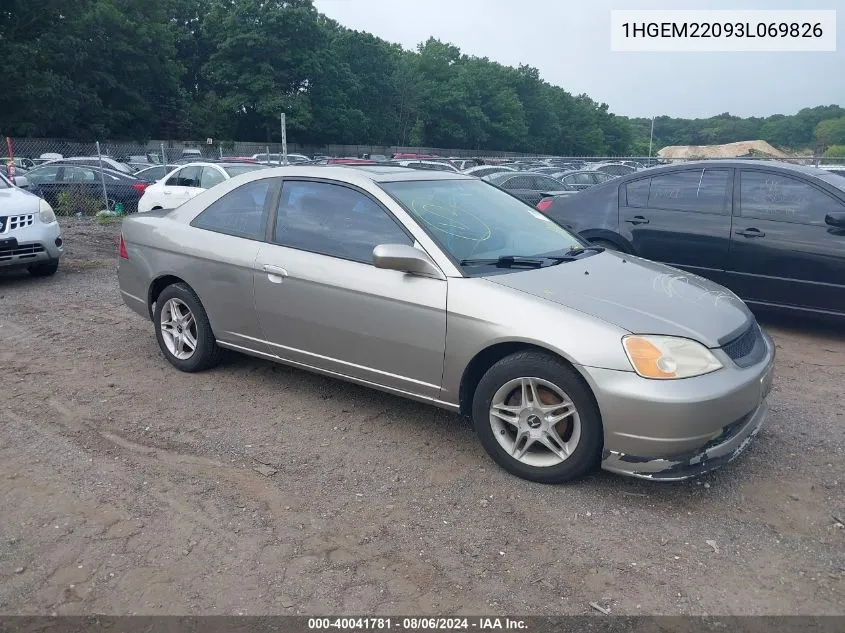 2003 Honda Civic Ex VIN: 1HGEM22093L069826 Lot: 40041781