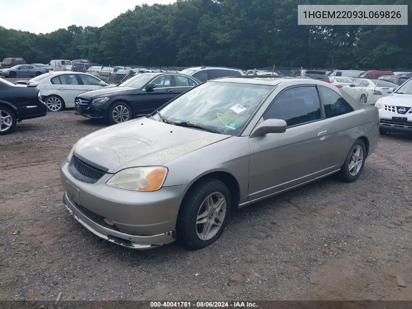 2003 Honda Civic Ex VIN: 1HGEM22093L069826 Lot: 40041781