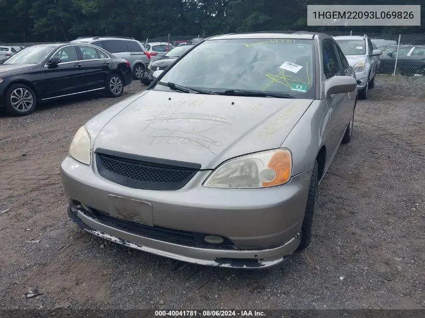 2003 Honda Civic Ex VIN: 1HGEM22093L069826 Lot: 40041781