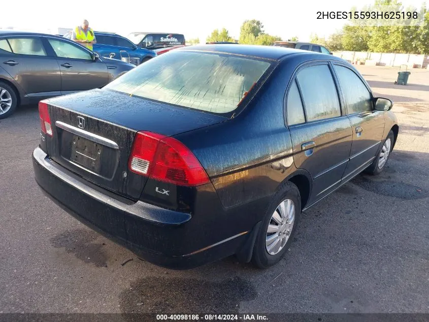 2HGES15593H625198 2003 Honda Civic Lx