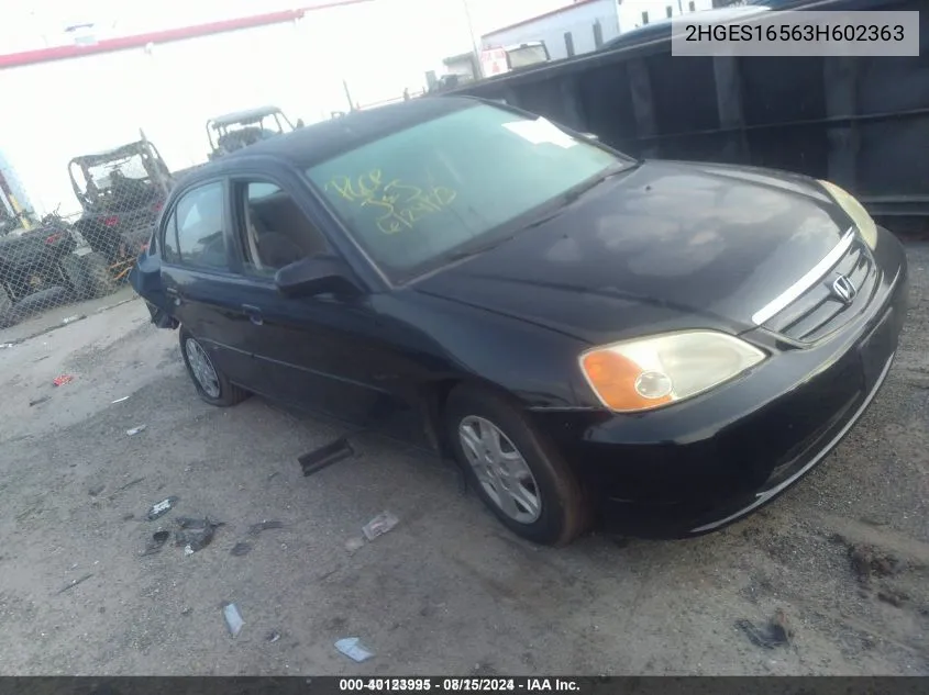 2HGES16563H602363 2003 Honda Civic Lx